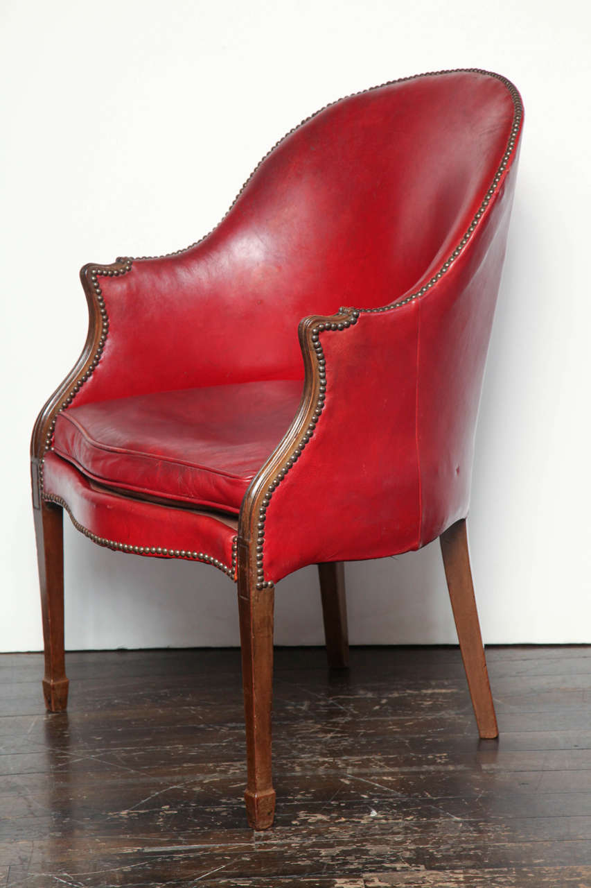 English 18th Century Hepplewhite, Leather Desk Chair
