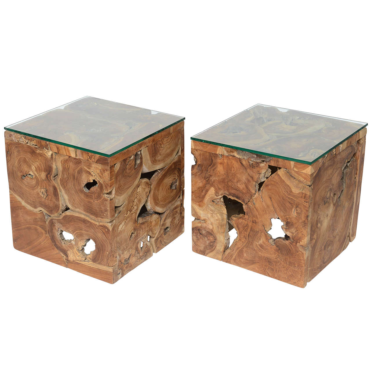 Repurposed Wood Organic, Cube Side Tables