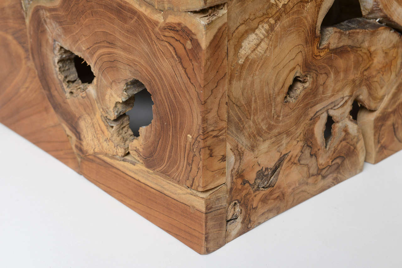 Repurposed Wood Organic, Cube Side Tables at 1stDibs