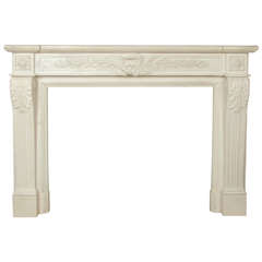 Vintage Pair of Louis XVI Style, Marble Fireplace Surrounds