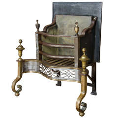 Georgian Style Brass and Cast Iron Fire Basket