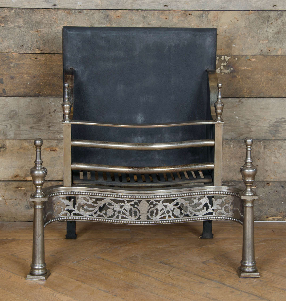 Georgian Style Cast Iron and Steel Fire Basket