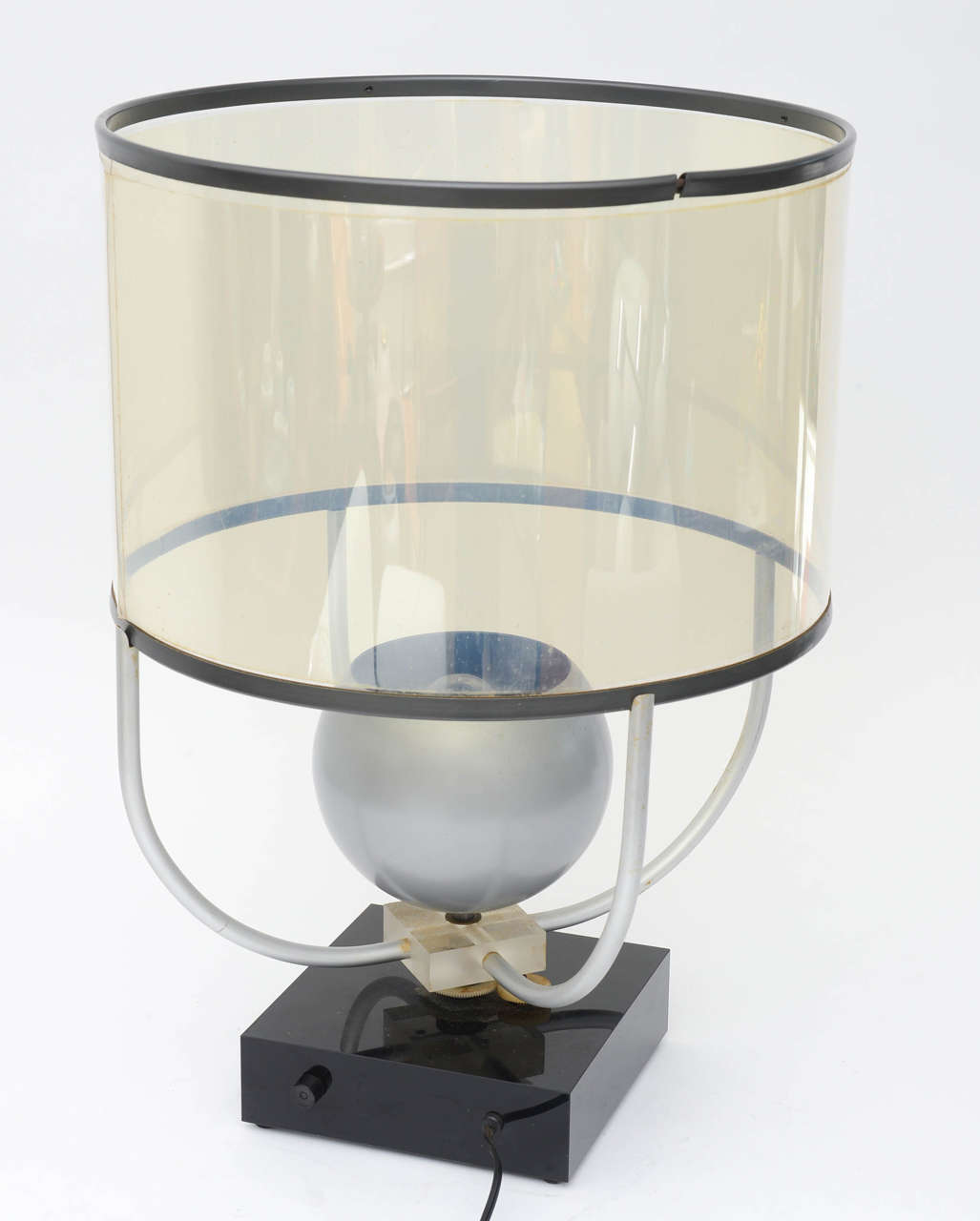 Aluminum 1970s Rare Mid-Century Modern Hologram Sculptural Art Lamp of Dancers For Sale