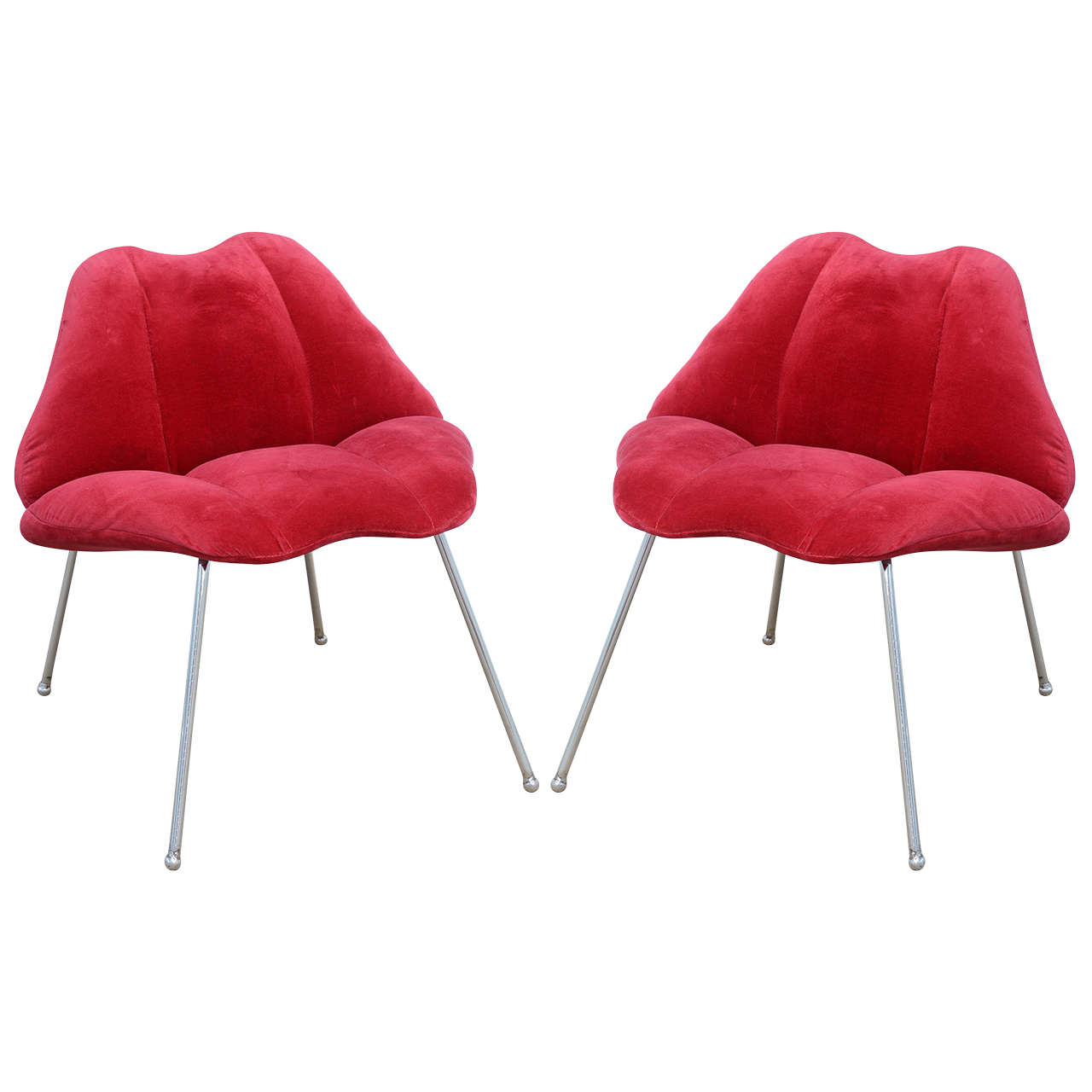Pair of Modern Lips Pop Fun Chairs