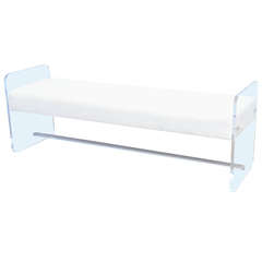 Modern Sleek Lucite 1970, s Bench