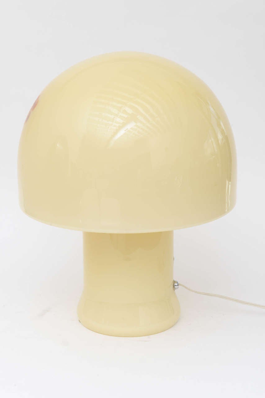 Mid-Century Modern  Pair Mid Century Modern Vistosi Italian Murano Sculptural Glass Mushroom Lamps