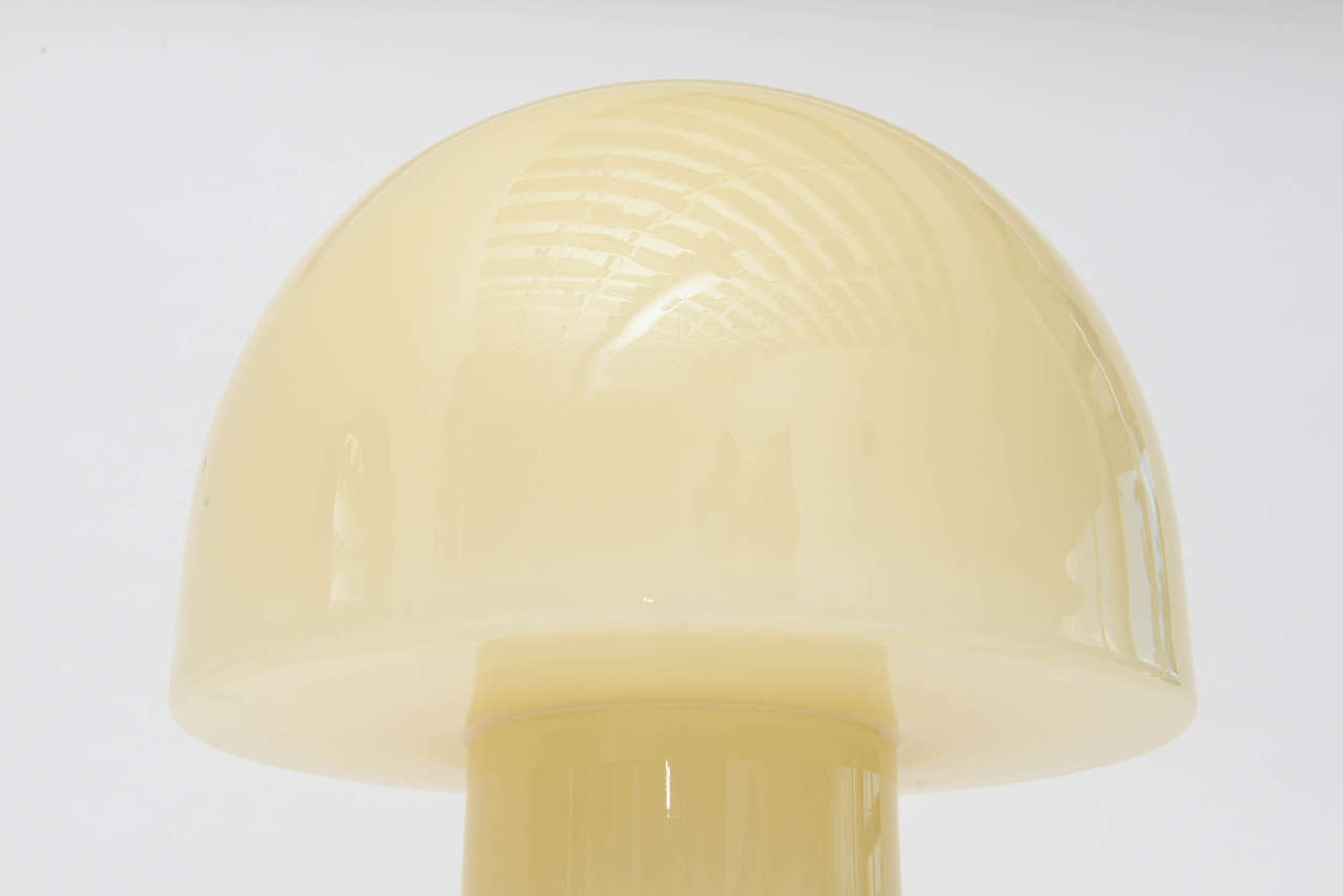  Pair Mid Century Modern Vistosi Italian Murano Sculptural Glass Mushroom Lamps 2