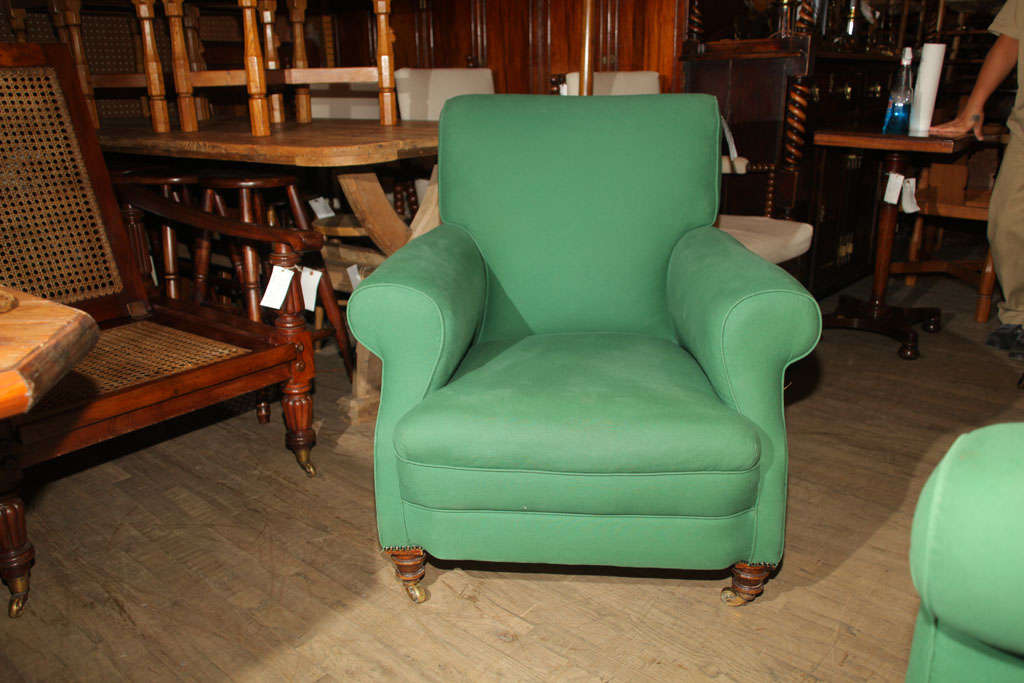 British Pair Of Upholstered Chairs