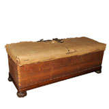 Antique MAHOGANY FRAMED OBLONG OTTOMAN