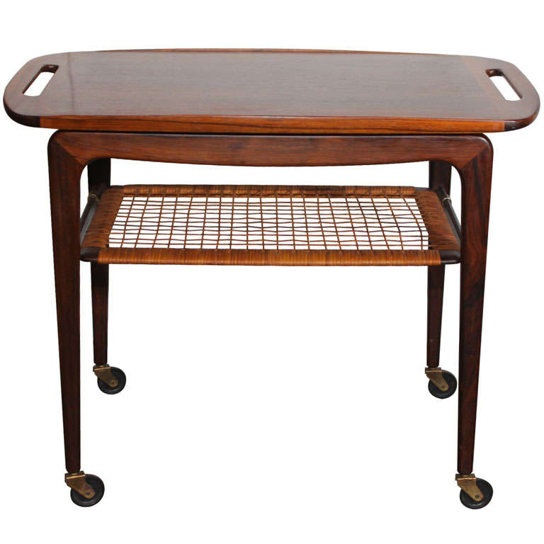 Rosewood Cane Tea Cart