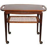 Rosewood Cane Tea Cart