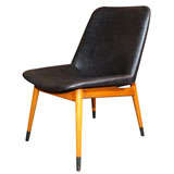 Norwegian Beech and Black Leather Chair
