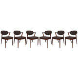 Rosewood Dining Chairs with Pivoting Back by Kai Kristiansen