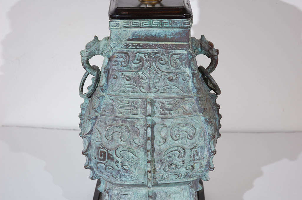 Reproduction Verdigris Bronze Vessel - Han Dynasty Style Reproduction Verdigris Bronze Vessel - Han Dynasty Style