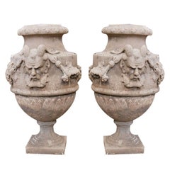 Pair of Cement Urns