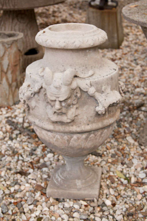 Pair of Cement Urns For Sale at 1stDibs