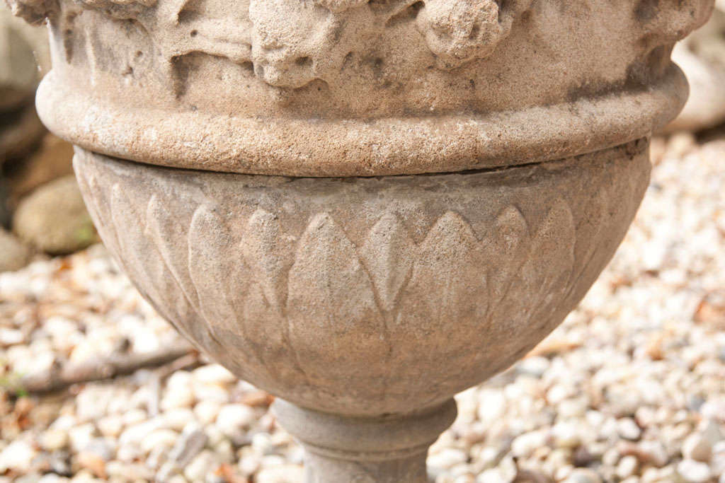 Pair of Cement Urns For Sale at 1stDibs