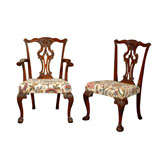 Very Fine Set of Ten English Chippendale Mahogany Dining Chairs
