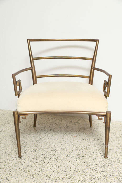 Italian Weiman Warren Lloyd Brass Lounge Chairs