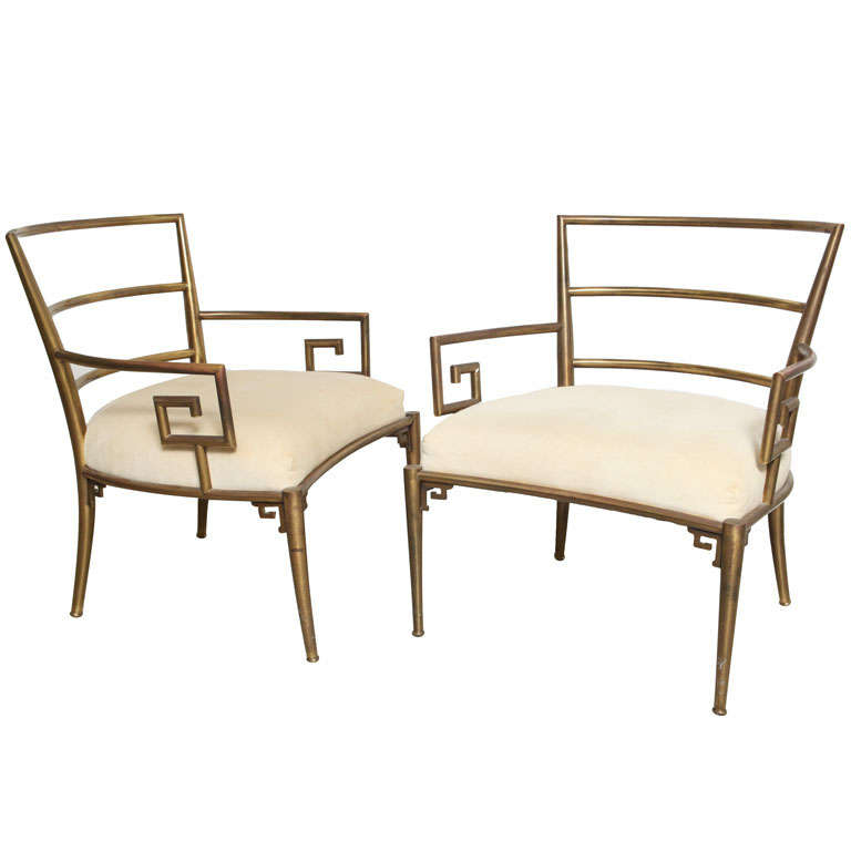 Weiman Warren Lloyd Brass Lounge Chairs