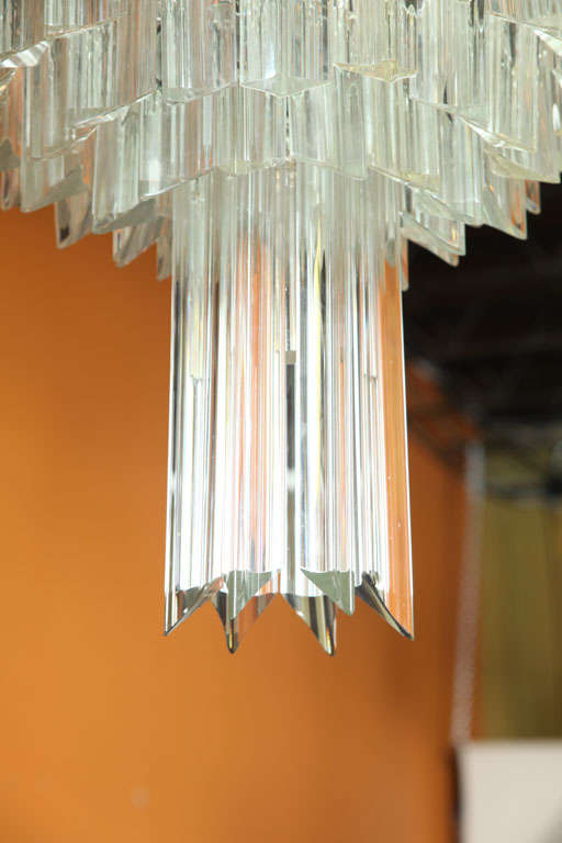 American Camer Glass Chandelier For Sale