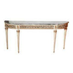 Louis XVI Style Silver Gilt and Creme Console, Maison Jansen 4