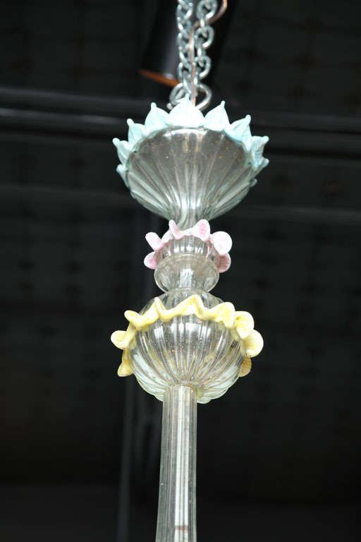 Fine Pair of Murano Glass Twelve-Light Chandeliers, 1950s, Italy For Sale 2