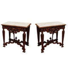 Pair 19 Th Century Walnut Console Tables 12