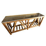 Wood and Granite Console Table