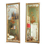 Pair of Large and Impressive Italian Reverse Painted Mirrors