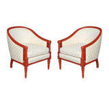 Pair of Vintage Scoop Back Tub Chairs