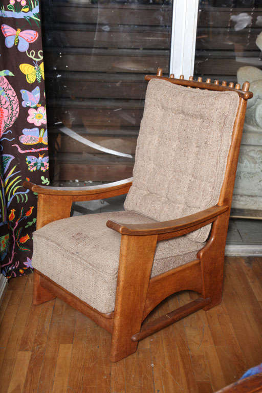 A Pair of Dutch Oak Open Armchairs by Maker Bas Van Pelt