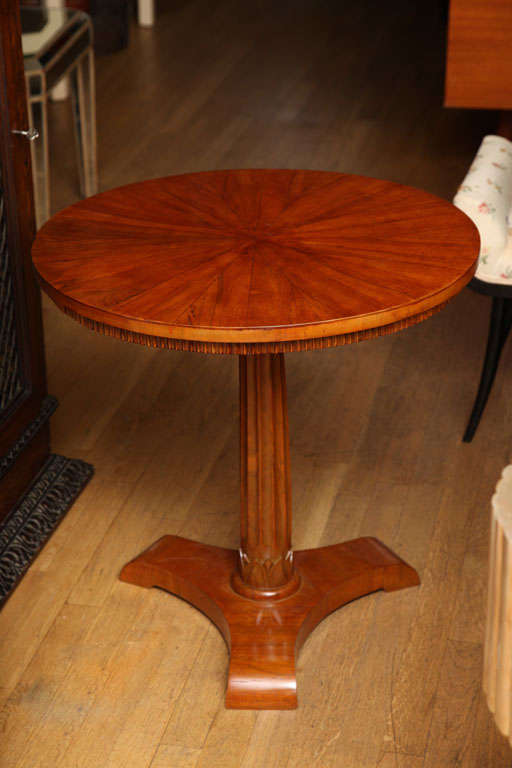A Round Italian Walnut Veneered Side Table