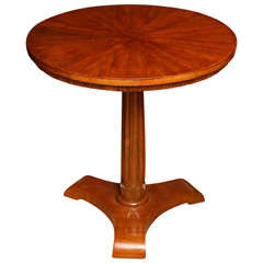 A Round Italian Walnut Veneered Side Table