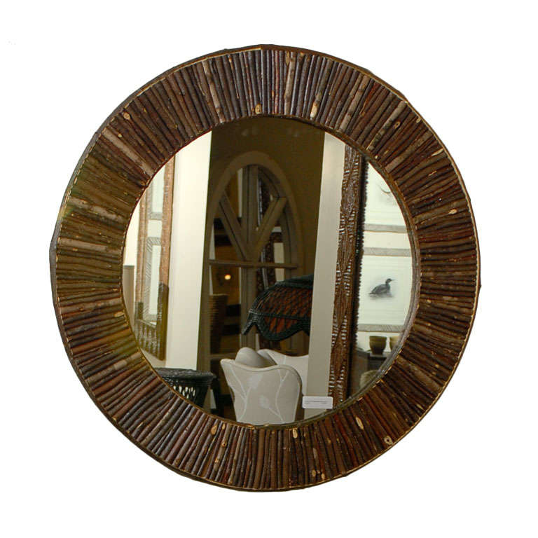 One of a kind Original Bark Twig Mirror at 1stdibs