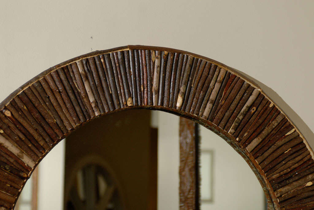 One of a kind Original Bark Twig Mirror at 1stdibs
