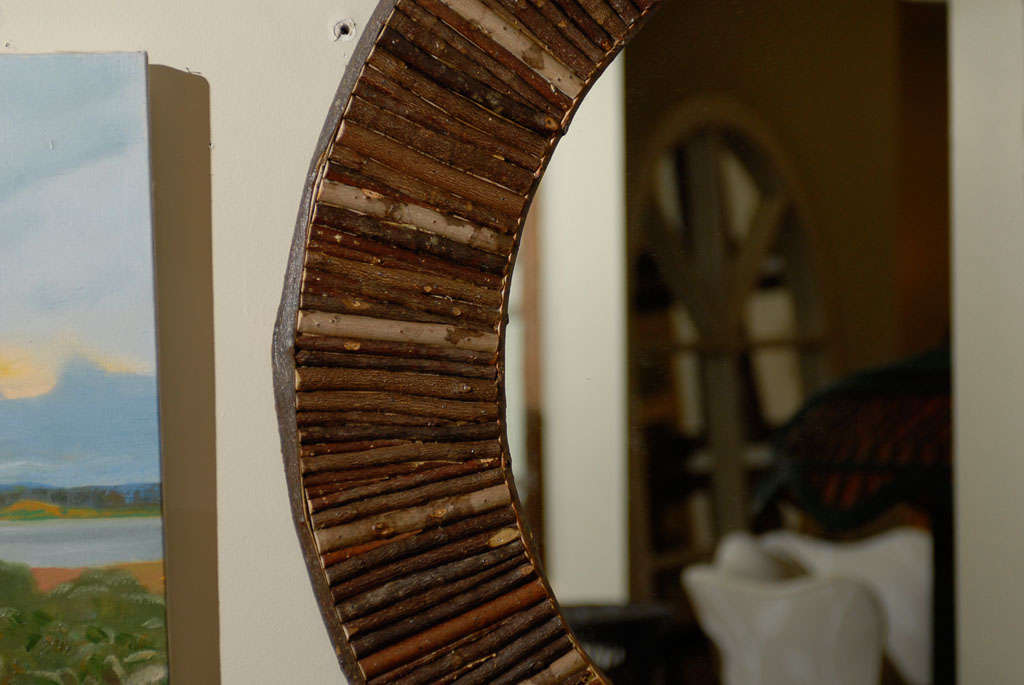 One of a kind Original Bark Twig Mirror at 1stdibs