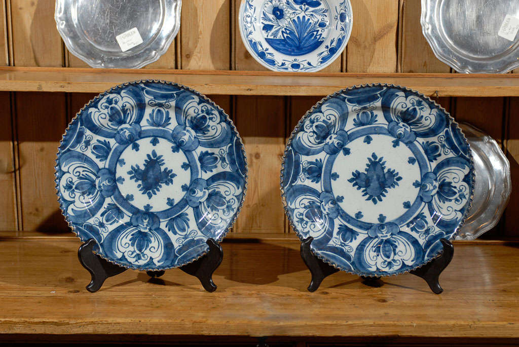 Pair of 18th Century Delft Chargers