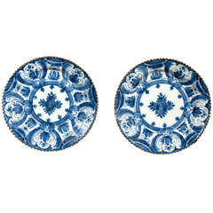 Pair of 18th Century Delft Chargers