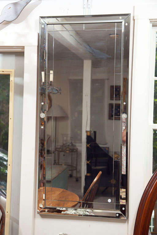 Mid Century Cut Glass Mirror