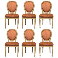 Louis XVI Style Medallion Dining Chairs