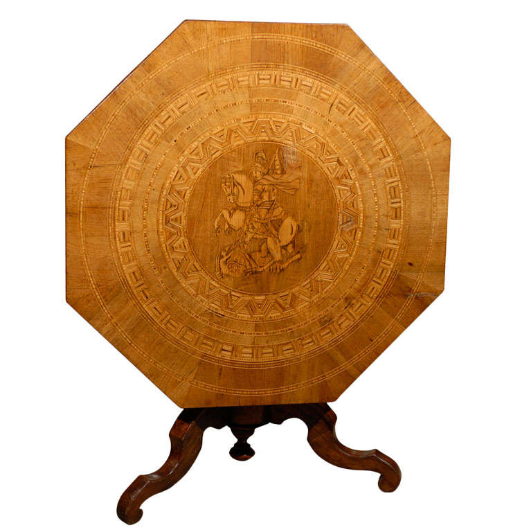 19th Century Octagonal Italian Sorrento Table