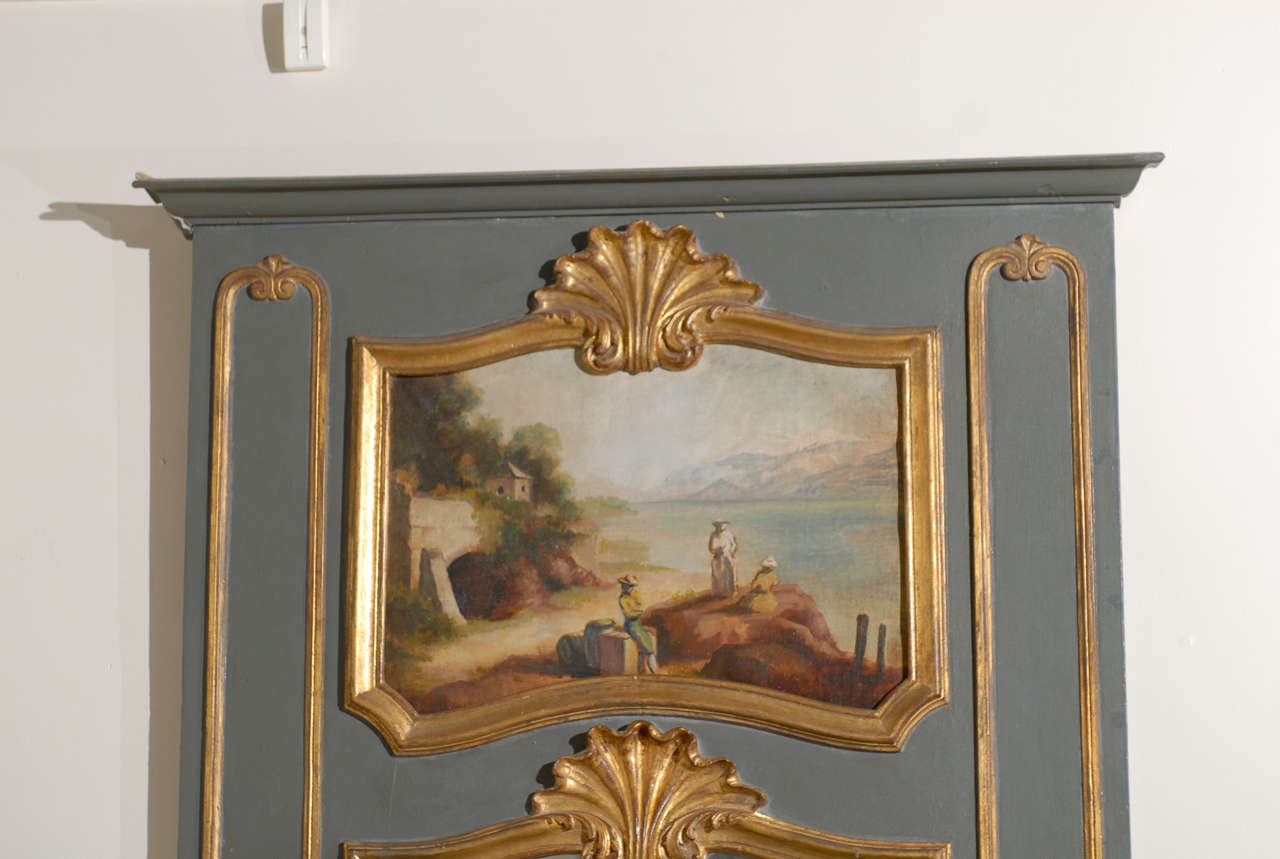 French Trumeau Mirror Louis XV-XVI
