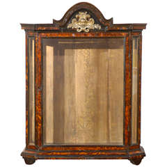 Antique Tortoised Curio Cabinet with Glass