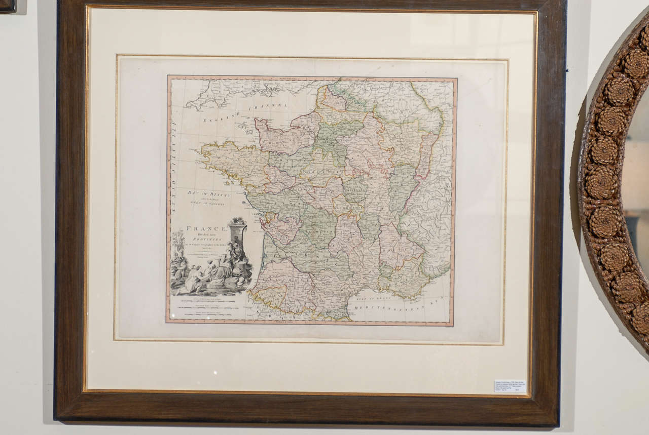 French Provincial Antique French Maps Circa 1648-1814