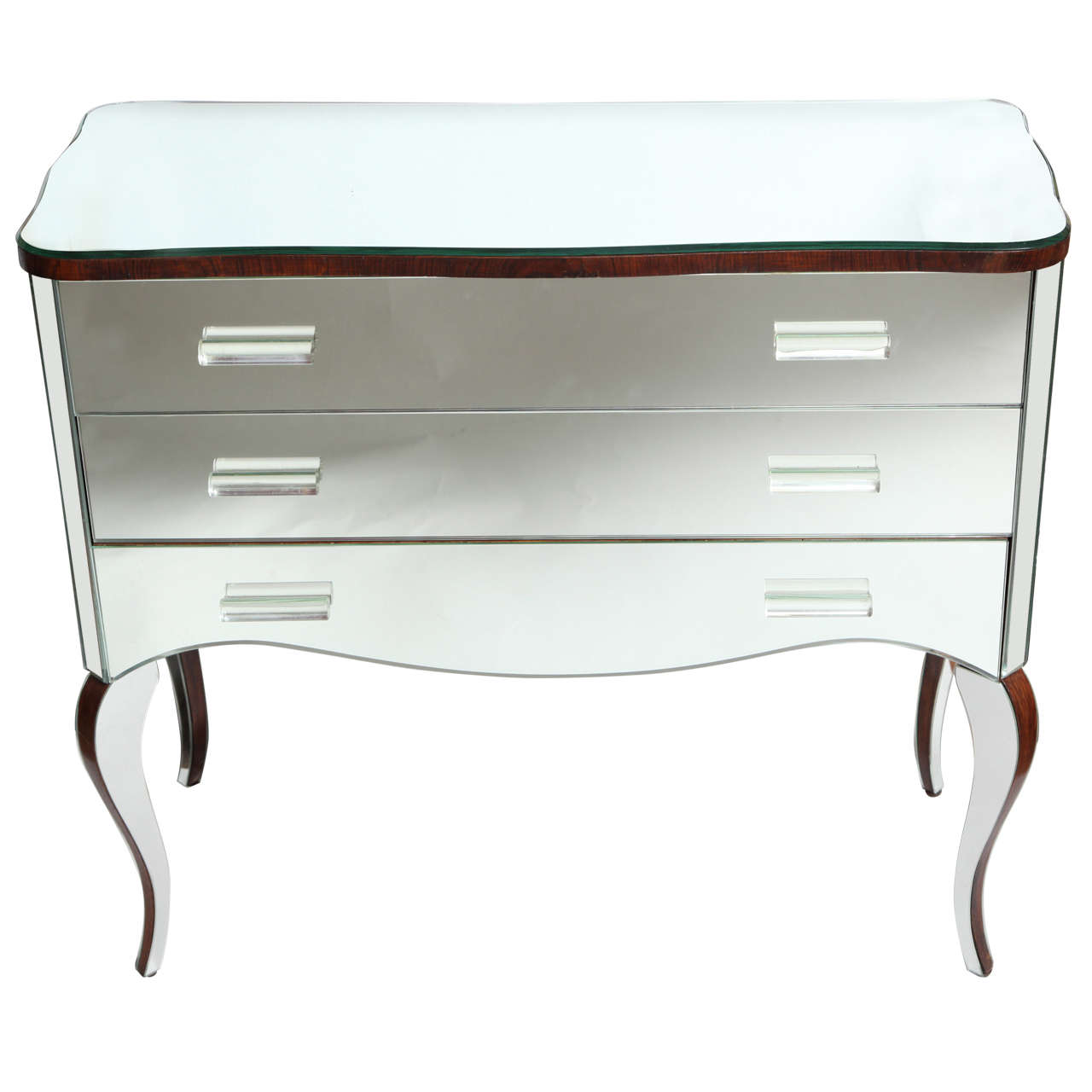 Three-Draw Mirrored Commode