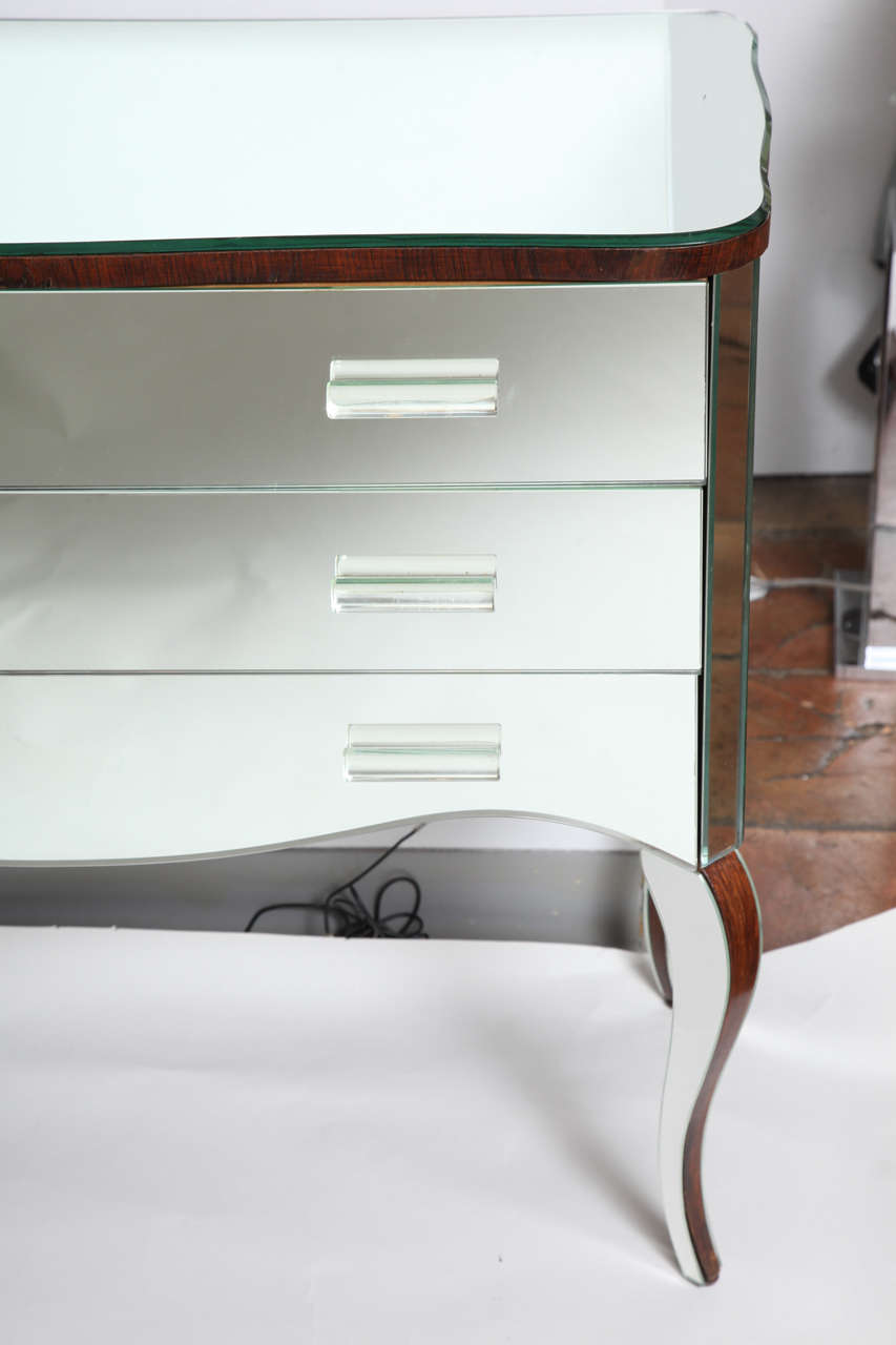 Three-Draw Mirrored Commode at 1stDibs