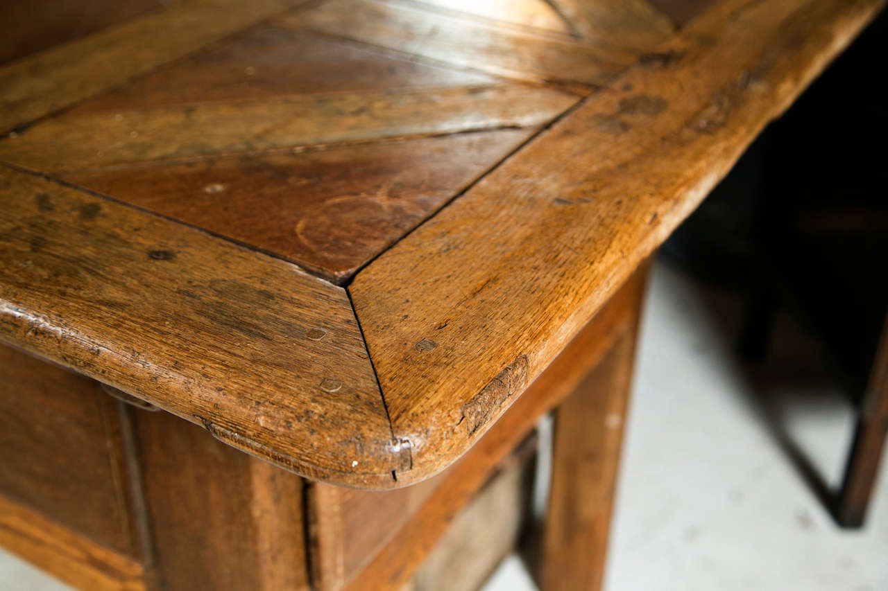 Fabulous 18th century French Farm work table beautifully crafted in the provincial style. This beautiful table has the patina of many years in use. Rock solid and very heavy it was built for centuries of use.