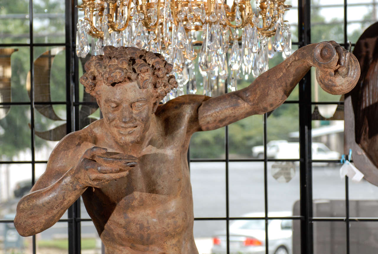 Iron Bacchus Statue In Good Condition In Atlanta, GA