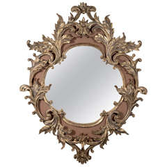 Antique 19th c. Italian Oval Mirror.